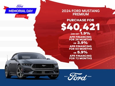 2024 Mustang Premium
Buy for $40,421 AND Get 1.9% APR for 36/mo